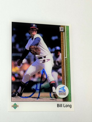 Autographed 1989 Upper Deck #499 BILL LONG Chicago White Sox