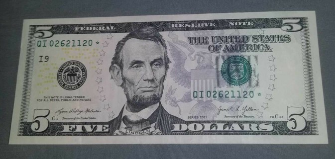 $5 Star note 2021 series 