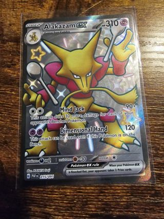 Pokemon Alakazam EX 215/091 secret rare card