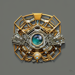 Listia Digital Collectible: Antique diamond Aquamarine Brooch