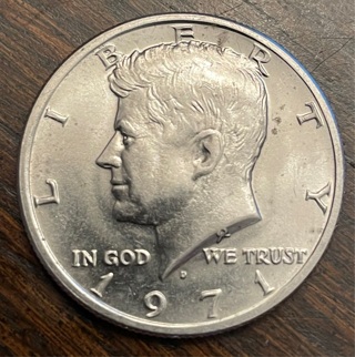 1971 D Kennedy Half Dollar Brilliant Uncirculated 