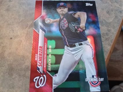 2020 TOPPS OPENING DAY MAX SCHERZER WASHINGTON NATIONALS BASEBALL CARD# 20