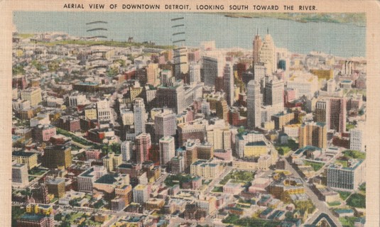 Vintage Used Postcard: 1949 Downtown Detroit