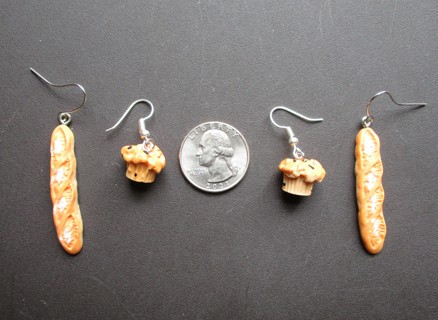 Loaves of Bread & Muffin Pairs of Earrings