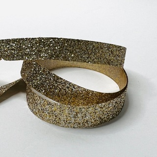 Champagne Glitter 3/8" Metallic Ribbon 