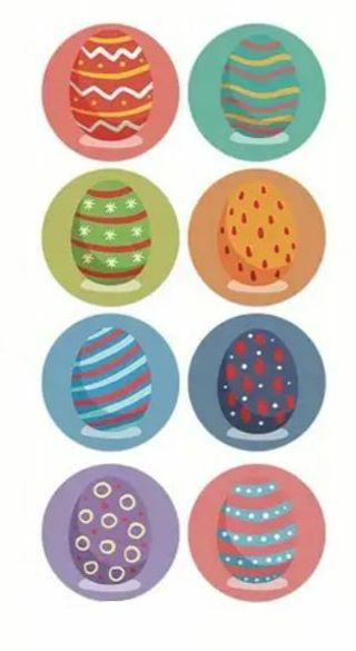 ⭕NEW⭕(8) 1" EASTER EGG STICKERS!!⭕
