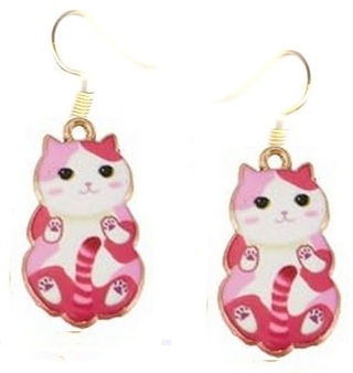 GP ENAMEL KITTY EARRINGS STYLE 6 (PLEASE READ DESCRIPTION)