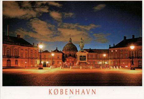wonderful Postcard - Kobenhavn at night - Amalienborg Castle