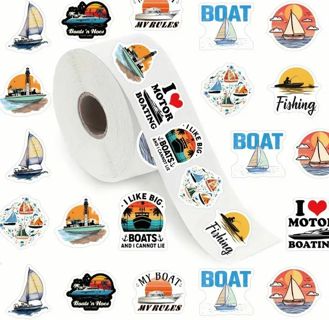 ➡️⭕(10) 1" FUNNY BOATING STICKERS!!