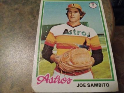 1978 TOPPS JOE SAMBITO HOUSTON ASTROS BASEBALL CARD# 498