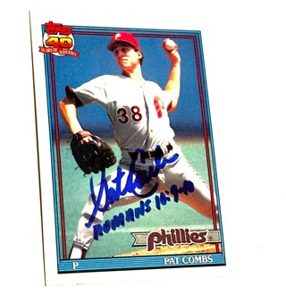 Autograph 1991 Topps Pat Combs #571 Philadelphia Phillies/with Bible Inscription