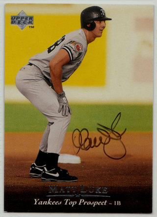 1995 Upper Deck Minor League Top Prospect #184 - Matt Luke autograph (lg)