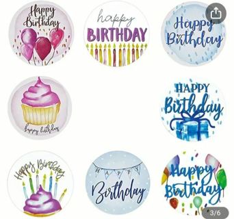 50 Happy Birthday Stickers