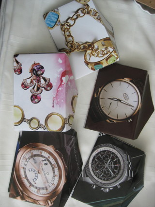 Hand made envelopes, Watches &jewelry theme, 14 pcs. 5.5"x3.5"