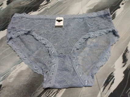 1 New Women's Alyce ives Sheer Lace Nylon Pantie - Size Medium - Color - Gray