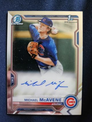 2021 Bowman Chrome Prospects Autograph Michael McAvene