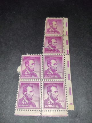 (SIX) 4¢ "Lincoln" Stamps