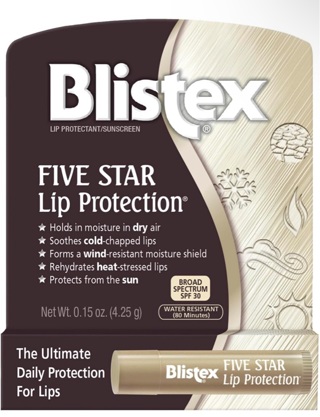 Blistex Five Star Lip Protection Balm, 0.15 Ounce – Wind & Water-Resistant Lip Care