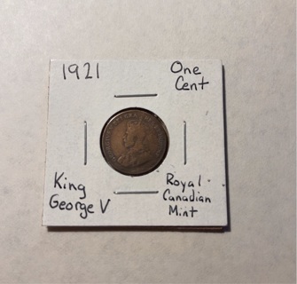 1921 Canadian One Cent