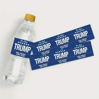 2pcs Trump Make America Great Again Water Bottle Labels Personal Campaign Stickers For Re Election