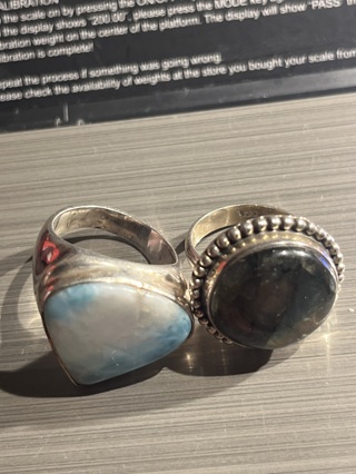 2 Vintage Sterling Silver Rings 