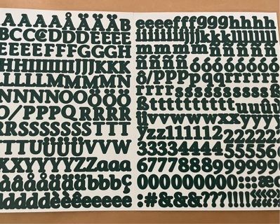 Stickers (letters and numbers)