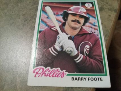 1978 TOPPS BARRY FOOTE PHILADELPHIA PHILLIES BASEBALL CARD# 513