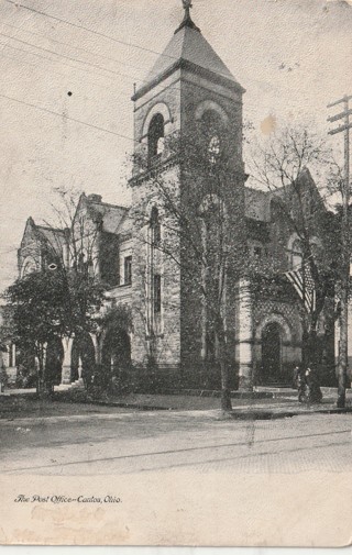 Vintage Used Postcard: g: 1906 Post Office, Canton, OH