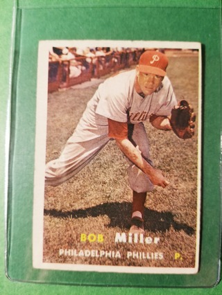  1957 - TOPPS EXMT - NRMT BASEBALL - CARD NO. 46 - BOB MILLER - PHILLIES