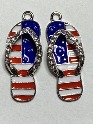 ♡AMERICAN FLAG CHARMS~SET #1~FLIP-FLOPS~FREE SHIPPING♡