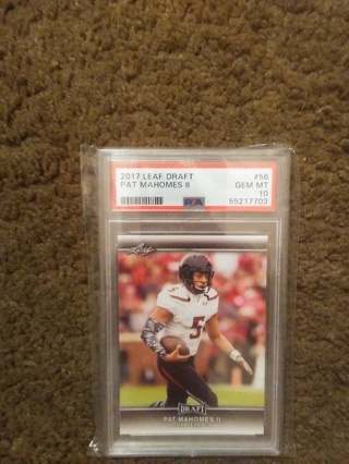 2017 Patrick MaHomes II PSA 10 Rookie Card.