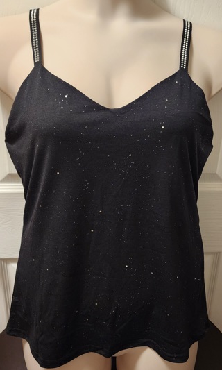 RESERVED - NEW - black sparkly pullover stretch tank - size XXL