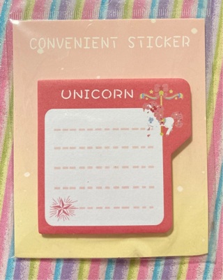 Kawaii unicorn memo pad 