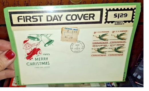 Rare (Sealed) Holiday 1st Stamp Day Cover 1965 MERRY CHRISTMAS Postage Envelope