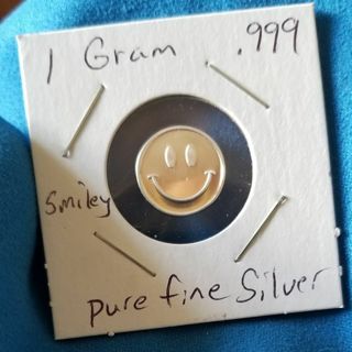 One gram .999 pure fine Silver round ~Smiley~