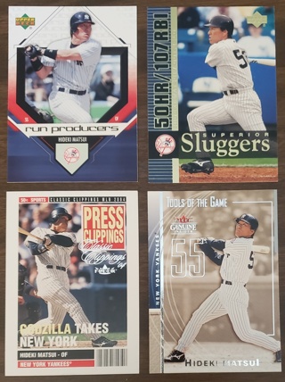 Hideki Matsui 4 different Insert Cards - New York Yankees