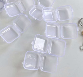 10pcs Mini Clear Jewelry Storage Box, Multifunctional, Portable