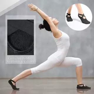 1 Pair Sports Yoga Socks for Women Girls Nonslip Barre Socks with Straps Ballet