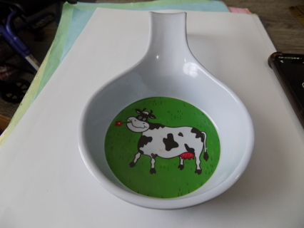 Melamine black and white cow spoon rest