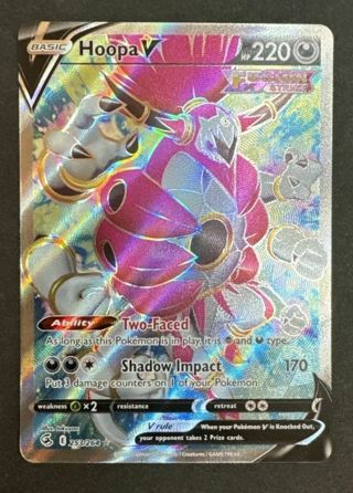 NM Ultra Rare Hoopa V Full Art Pokemon card SWSH