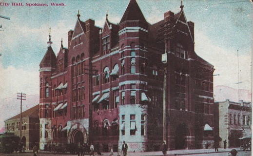 Vintage Used Postcard: (s): 1910 City Hall, Spokane, WA