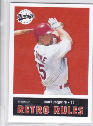 Mark McGwire 2001 Upper Deck Vintage Retro Rules St. Louis Cardinals