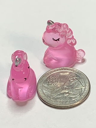 UNICORNS~#2~DARK PINK~SET OF 2 UNICORNS~GLOW IN THE DARK~FREE SHIPPING!