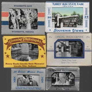 6 Vintage 1930s - 1940s SOUVENIR VIEWS  Packs REAL PHOTOS & Linen w/ Postcard Backs