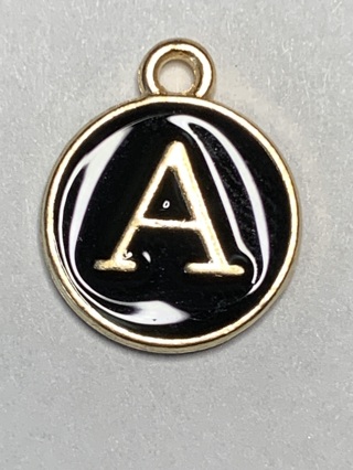 BLACK AND GOLD INITIAL LETTERS~#A3~FREE SHIPPING!