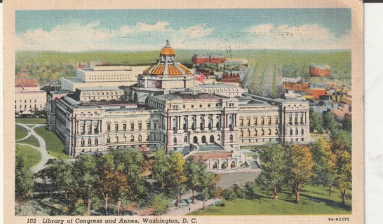 Vintage Used Postcard: (b): 19940 Library of Congress, Washington DC