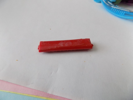 2 inch red bar shape barrette