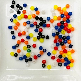 Multicolored 3mm Round Plastic Beads