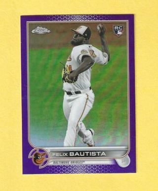 2022 Topps Chrome Felix Bautista Purple Refractor Rookie Orioles Baseball Card