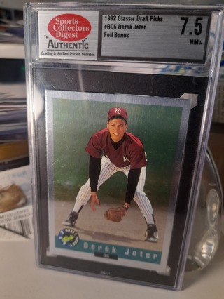 1992 Derek Jeter Rookie FOIL BONUS PARALLEL Grade 7.5 Yankees